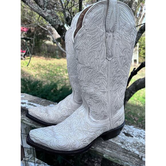 Ariat Women's Sterling Western Boots - Crackled White size 5.5 - Picture 4 of 8